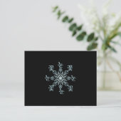 Koreaans Snowflake in Silver Blue Briefkaart (Staand voorkant)