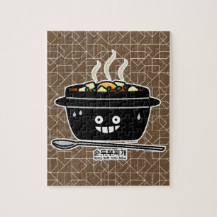 Koreaans Spicy soft Tofu Stew soup Sundubu jjigae Legpuzzel