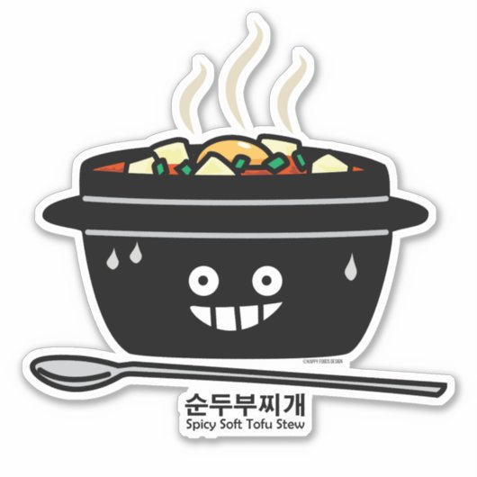 Koreaans Spicy soft Tofu Stew soup Sundubu jjigae Sticker (Voorkant)