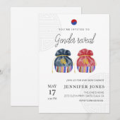 Koreaans thema gender onthult baby shower kaart (Voorkant / Achterkant)