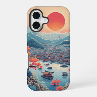 Koreaans traditioneel landschap schilderij telefoo iPhone 16 hoesje