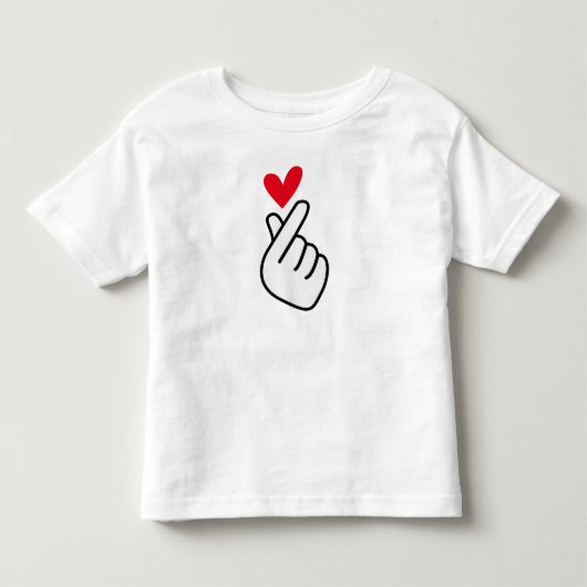 Koreaans vingerhart kinder shirts (Voorkant)