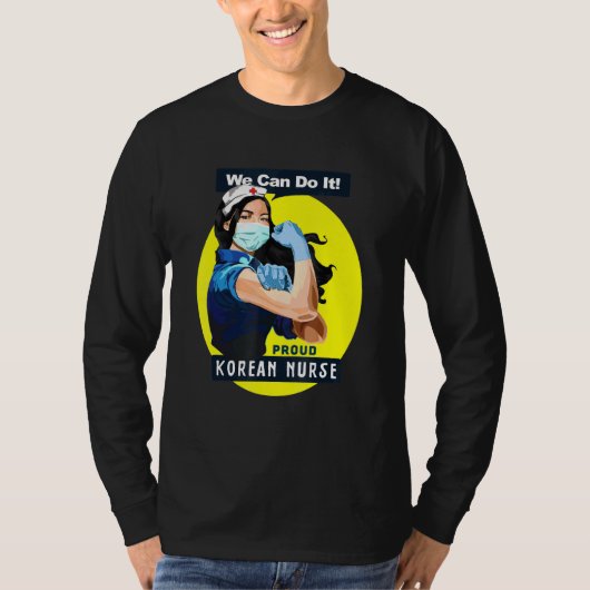 Koreaans voorschip Rosie Riveter Nurse T-shirt (Voorkant)