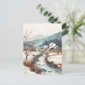 Koreaans Waterverf schilderij Briefkaart (Staand voorkant)