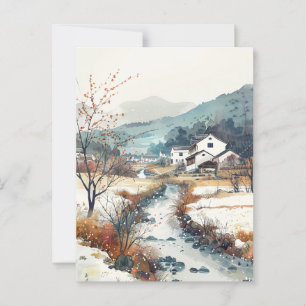 Koreaans Waterverf schilderij Briefkaart