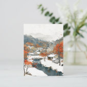 Koreaans Waterverf schilderij Briefkaart (Staand voorkant)