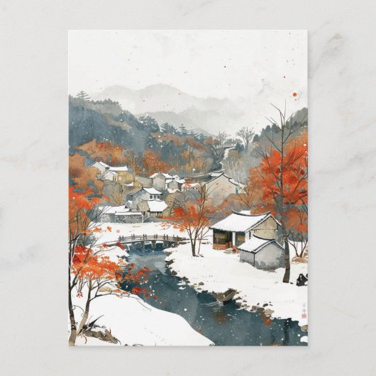 Koreaans Waterverf schilderij Briefkaart (Voorkant)