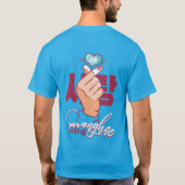 Koreaans Word Saranghae (ik hou van je) en een har T-shirt (Achterkant)