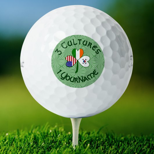 Koreaans (Zuid) Iers Vlaggen Shamrock Golf Ball Golfballen