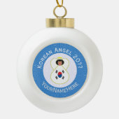 Koreaans (Zuid) jaar van de Hanukkah Angel en Jouw Keramische Bal Ornament (Voorkant)