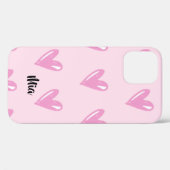 Koreaans zwart-pop roze hart Case-Mate iPhone case (Achterkant (horizontaal))