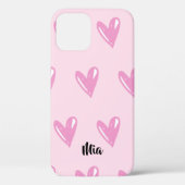 Koreaans zwart-pop roze hart Case-Mate iPhone case (Achterkant)