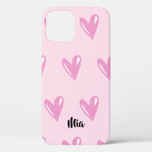 Koreaans zwart-pop roze hart Case-Mate iPhone case