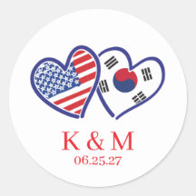 Koreaanse Amerikaanse Hart Vlaggen