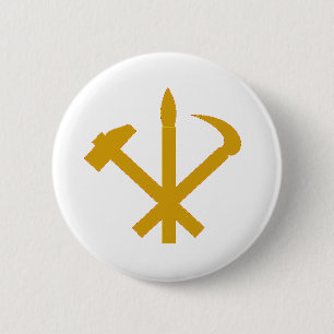 Koreaanse Arbeiderspartij - Korea Juche Kim commun Ronde Button 5,7 Cm