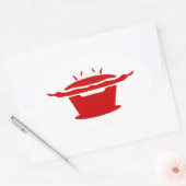 Koreaanse BBQ (고 구 이) Ovale Sticker (Envelop)