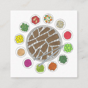 Koreaanse BBQ Barbecue Food Restaurant Caterer Che Vierkante Visitekaartje