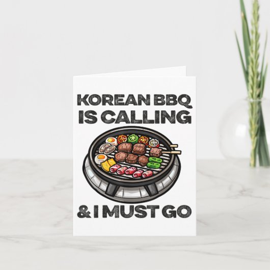 Koreaanse BBQ Grappig Koreaanse Barbecue Food Love Kaart (Voorkant)