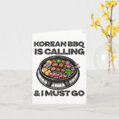 Koreaanse BBQ Grappig Koreaanse Barbecue Food Love Kaart (Gele Bloem)