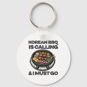 Koreaanse BBQ Grappig Koreaanse Barbecue Food Love Sleutelhanger