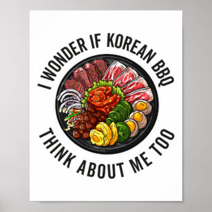 Koreaanse BBQ Grappig Koreaanse Byrbecue Food Love Poster