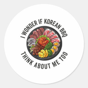 Koreaanse BBQ Grappig Koreaanse Byrbecue Food Love Ronde Sticker