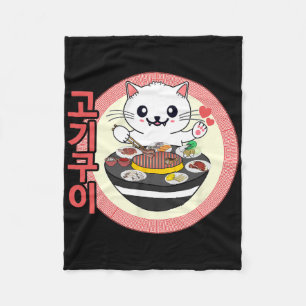 Koreaanse BBQ KBBQ Kawaii Cat Fleece Deken