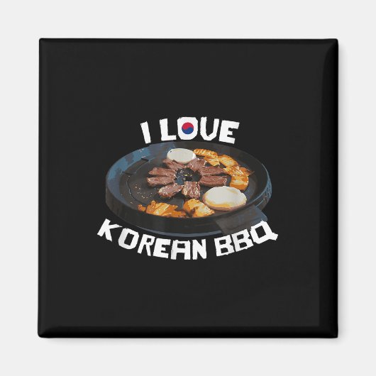 Koreaanse BBQ Lover _ Grappige Aziatische Barbecue Magneet (Voorkant)
