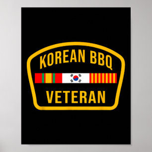 Koreaanse BBQ Veteraan Funny Food Lover Gym Cheat  Poster