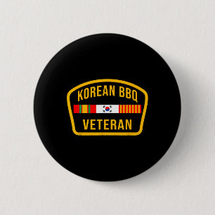 Koreaanse BBQ Veteraan Funny Food Lover Gym Cheat Ronde Button 5,7 Cm