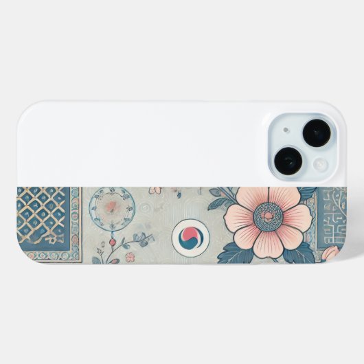 Koreaanse Blossom Art iPhone Case (Achterkant (horizontaal))