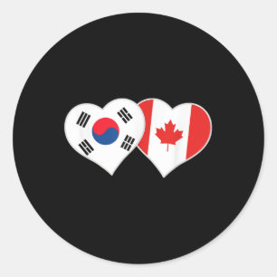 Koreaanse Canadese vlag Hart Zuid-Korea Canada Ronde Sticker
