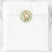 Koreaanse dinosaurus ronde sticker (Tas)