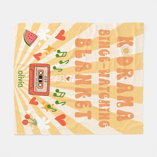 Koreaanse Drama Kdrama Binge-kijken Gepersonalisee Fleece Deken (Voorkant (Horizontaal))