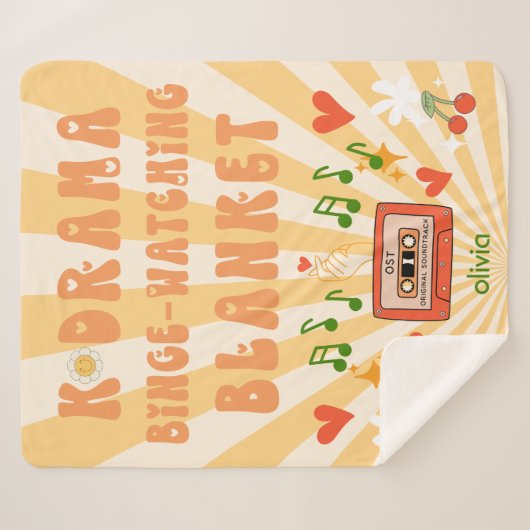 Koreaanse Drama Kdrama Binge-kijken Gepersonalisee Sherpa Deken (Voorkant (horizontaal))