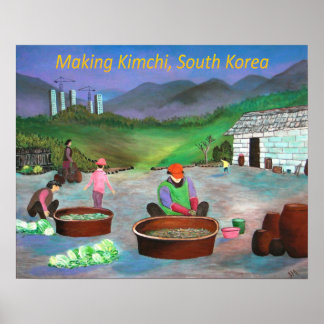 Koreaanse familie maakt Kimchi 김 치 Poster