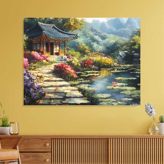 Koreaanse geheime tuin canvas afdruk (Insitu (Woonkamer))