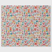 Koreaanse gekleurde doodles kpop drama modern chic cadeaupapier (Vlak)