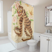 Koreaanse Gestreepte Tijger  Minhwa Douchegordijn (In situ)