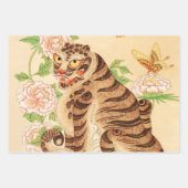 Koreaanse Gestreepte Tijger  Minhwa Inpakpapier Vel (Voorkant)
