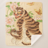 Koreaanse Gestreepte Tijger  Minhwa Sherpa Deken (Voorkant)