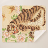 Koreaanse Gestreepte Tijger  Minhwa Sherpa Deken (Voorkant (horizontaal))