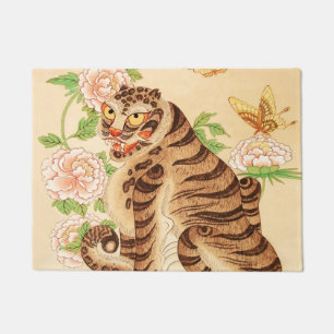 Koreaanse Gestreepte Tijger Vintage Minhwa Deurmat
