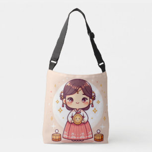 Koreaanse hanbok met maancake crossbody tas