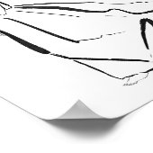 Koreaanse Hanbok vrouw met rode lint inkt Poster (Hoek)