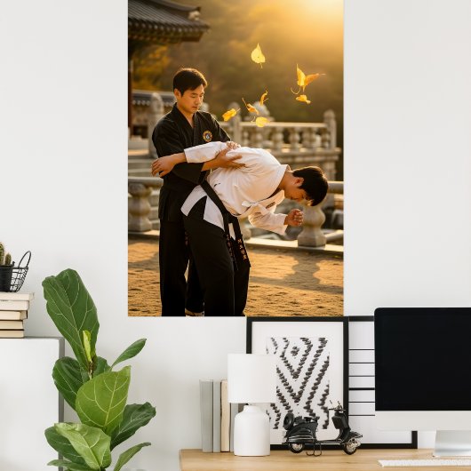 Koreaanse Hapkido Zelfverdediging Poster (Thuiskantoor)