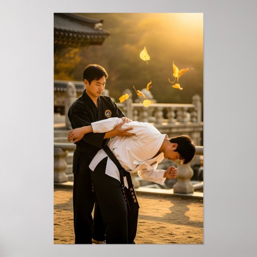 Koreaanse Hapkido Zelfverdediging Poster (Voorkant)