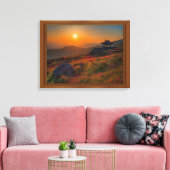 Koreaanse herfst Sunset Temple Wood Lijst Canvas Afdruk (Insitu (Woonkamer))