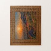 Koreaanse herfst Sunset Temple Wood Lijst Legpuzzel (Verticaal)