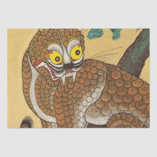 Koreaanse Hoge Tijger Folk Minhwa Tissuepapier (Voorkant)